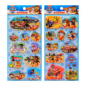 
Paw Paw Team Three-dimensional Water Injection Shaking Sticker Children's Cartoon Toy Boy Crystal Quicksand Baby Reward Sticker