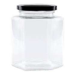 Large quantity hexagonal glass bottle hexagonal sealed jar honey bottle jam bird's nest pickle can storage jar food grade