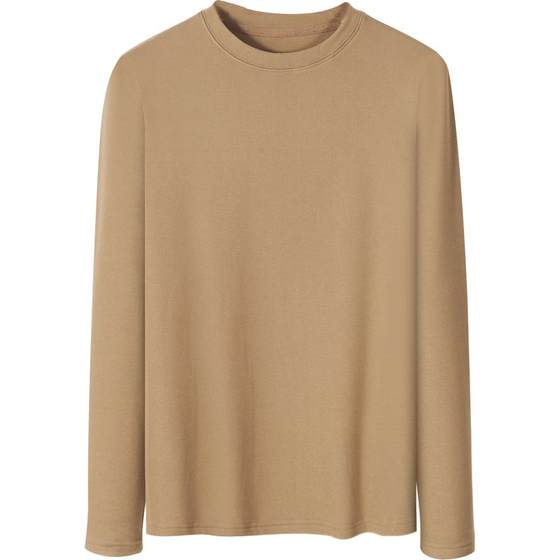 
Bottoming shirt men's white autumn and winter long-sleeved T-shirt German velvet plus velvet warm inner wear men's high-end brushed men's top