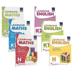 Sap Learning English Math N-k2 Singapore Learning Series Kindergarten Mathematics And English Workbook Teaching Assistant English Version 6 Volumes Children's Math English Enlightenment Learning Small Class-large Class Import