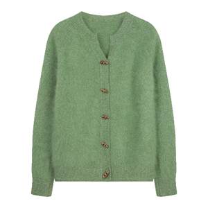 
solighter French cashmere horn button v-neck knitted cardigan for women autumn and winter 2025 new slim sweater jacket