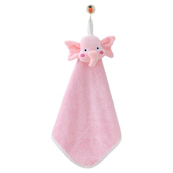 
Children's coral velvet cute cartoon hanging hand towel washing towel towel towel absorb water and not easily shedding kitchen hand cloth