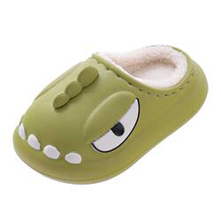 Winter children's cotton slippers for boys and girls EVA waterproof plus velvet to keep warm parent-child baby bag and home shoes