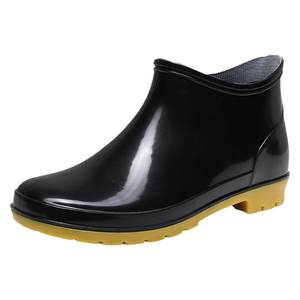 Large-size short-tube rain boots and rain boots men's anti-skids water shoes low gel shoe shoes rain boots men's 46-50 yard
