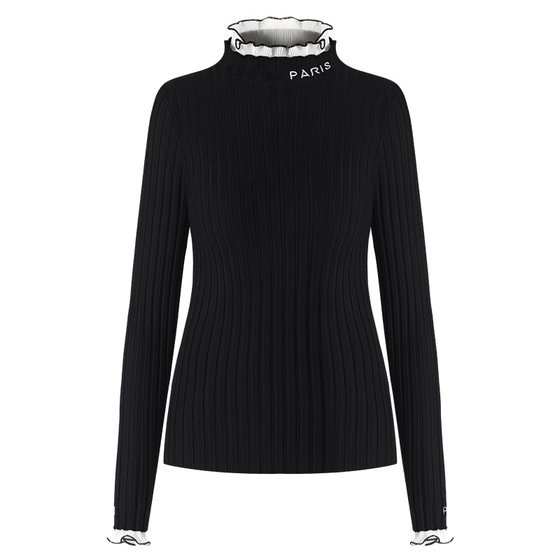 
Ruffled turtleneck base shirt for women in autumn and winter thickened inner and outer wear 2025 new fashionable and versatile sweater for women in winter