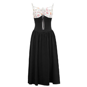 
[Ready Stock] Fragile Store Midsummer Nocturne French resort style satin temperament suspender dress long skirt