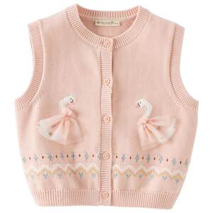 
David Bella Boys Antistatic Sweater 2026 Autumn New Girls Knitted Vest Children's Class A Pure Cotton Cardigan