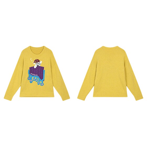 
Leprechaun's Pocket Retro Puppy Embroidered Sheep Wool Sweater Women's 2025 Winter New Sweet Slim Christmas Outfit