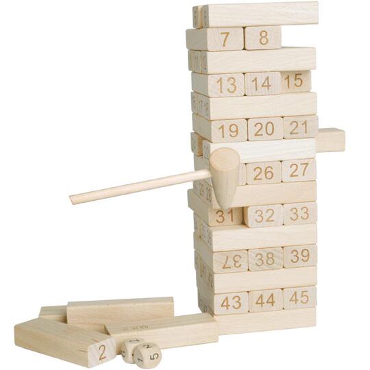 Lot De 48 Blocs De Construction En Bois - Tour Vacillante Multicolore Empilable, Jeu Éducatif Et Familial Pour Enfants Dès 3 Ans