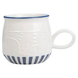 Yi Zhai Underglaze White Bear Flat Plate Ceramic Tableware Set