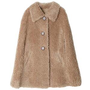 Yuekong Space Sheep Cushed Cloak Cloak Women's Fashion Mao Woors Jacket Autumn and Winter Mid -length sleeveless single -breasted high -end high -end
