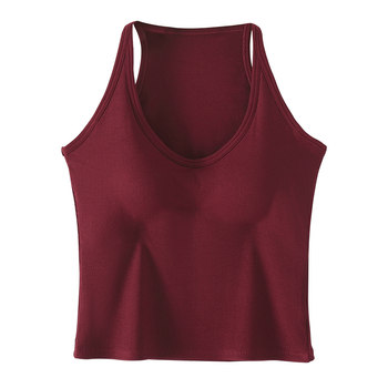 Women's halter neck beautiful back suspender vest with chest pad