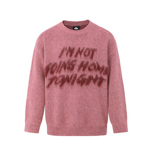 
MRCYC relaxed printed round neck pullover sweater for men, winter warm sweater, Korean style, lazy commuting wear