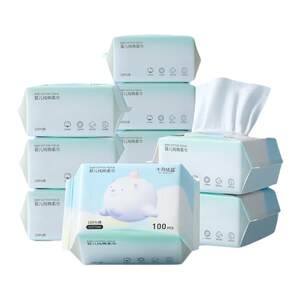 October Crystal Baby Cotton Towel Baby Hand Wet Wet Wet Wet Towel Washing Face Scarf M code 100*24 packs