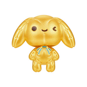 
Ming brand jewelry brings good luck, hard gold transfer beads, gold cute animal couple pure gold bracelet AFP1300