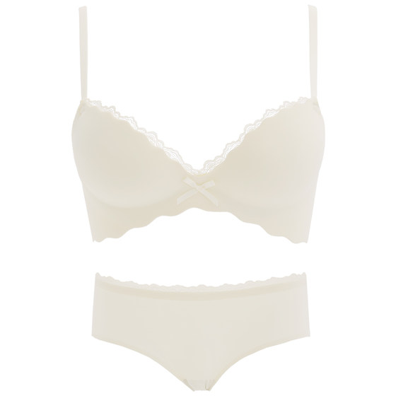 Underwear female small breasts gathered pure desire thickened a piece of no trace showing big girl no steel ring sexy bras set