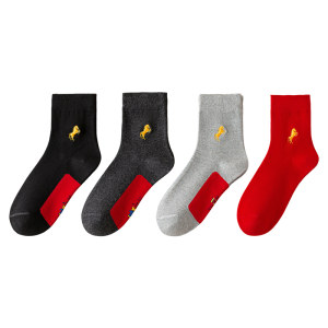 
2026 Year of the Horse, Animal Year Clothes, Red Socks, Men, Boys, Children, Dad, New Year Gift Box