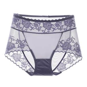 Lace underwear feminine 2025 new summer thin pure cotton trunk lifting comfortable mesh mid-waist women's triangle
