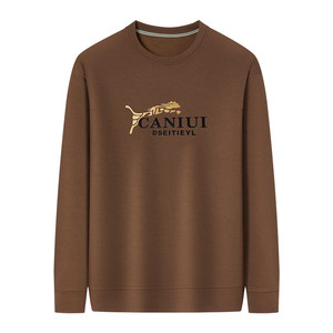 
Pierre Cardin long-sleeved sweatshirt men's autumn and winter new middle-aged velvet thickened pure cotton T-shirt base shirt warm top