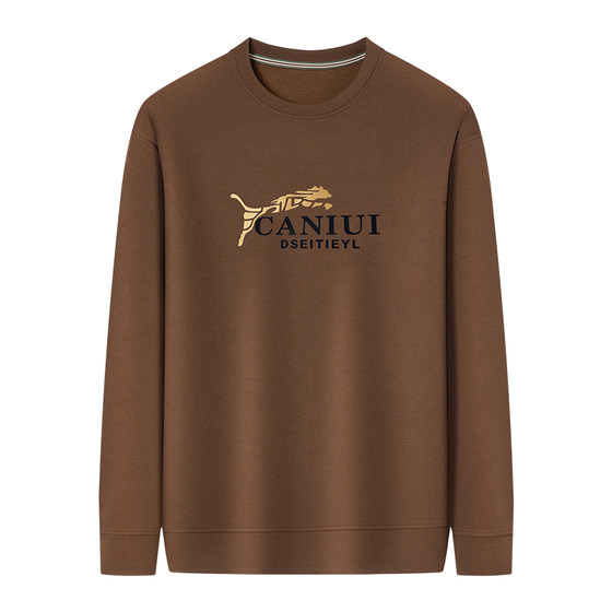 
Pierre Cardin long-sleeved sweatshirt men's autumn and winter new middle-aged velvet thickened pure cotton T-shirt base shirt warm top