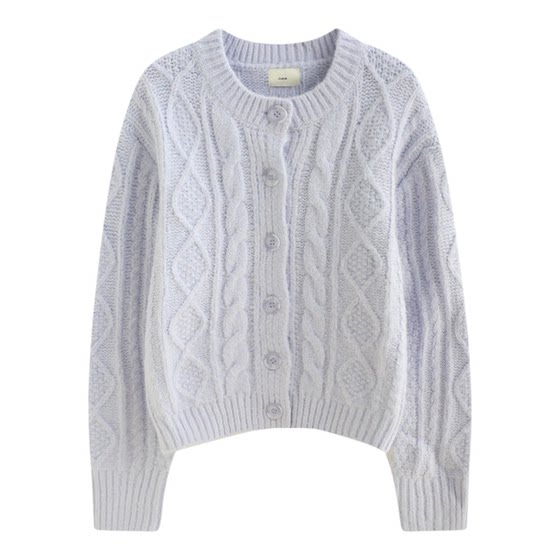 [Clearout 2 pieces 50% off, non-refundable and non-exchangeable] Vintage lazy style short twist round neck long-sleeved sweater cardigan jacket