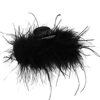 Feather chuck hair shark clip ostrich hair clip