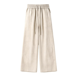 
Matyou Ice Silk Imitation Cotton and Linen Quick-drying Casual Pants Men's Summer Loose American Drapey Wide-Leg Versatile Sports Pants