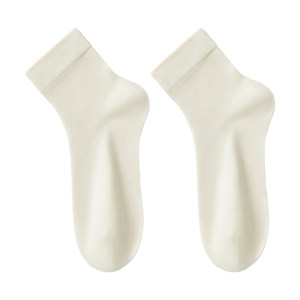 
Mulberry silk stockings for women, summer thin mid-tube socks, antibacterial ice stockings, sweat-absorbing and breathable white cool ballet style short socks