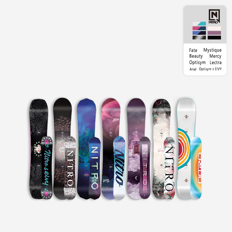 NITRO滑雪板女款2223款单板新手入门公园雪板Nitro Optisym彩虹板