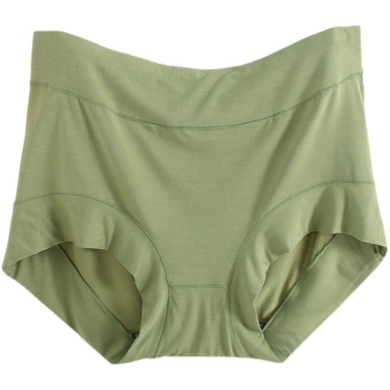 Large -size underwear female fat MM high -waisted air -breathable flat -angle panties Ms. Modal pocket hip loose no trace mothers bottom pants