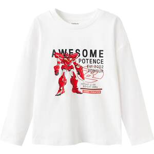 
Balabala boys long-sleeved T-shirt medium and large children pure cotton white bottoming shirt spring and autumn new children's clothing children's tops