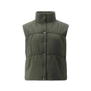 
Giordano cotton vest jacket women's outer wear new solid color waistcoat stand collar short cotton vest 13375641