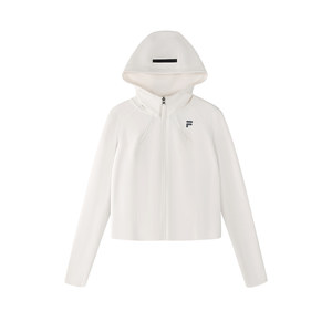 
FILA FUSION Fila trendy brand women's knitted hooded jacket 2026 spring new style simple slim top