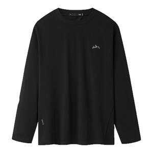 
HLA/Heilan House show same style long-sleeved T-shirt 25 autumn new round neck mountain is not high series black t-shirt for men