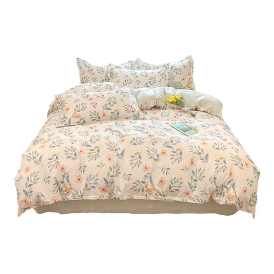 Jieliya whole cotton 100 pure cotton beds four -piece set of beds on bedding, dormitory bed sheet three -piece bed bed