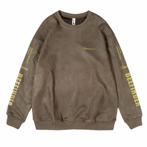 
New autumn and winter thickened warm American sweatshirt men's long-sleeved T-shirt retro loose versatile casual T-shirt top