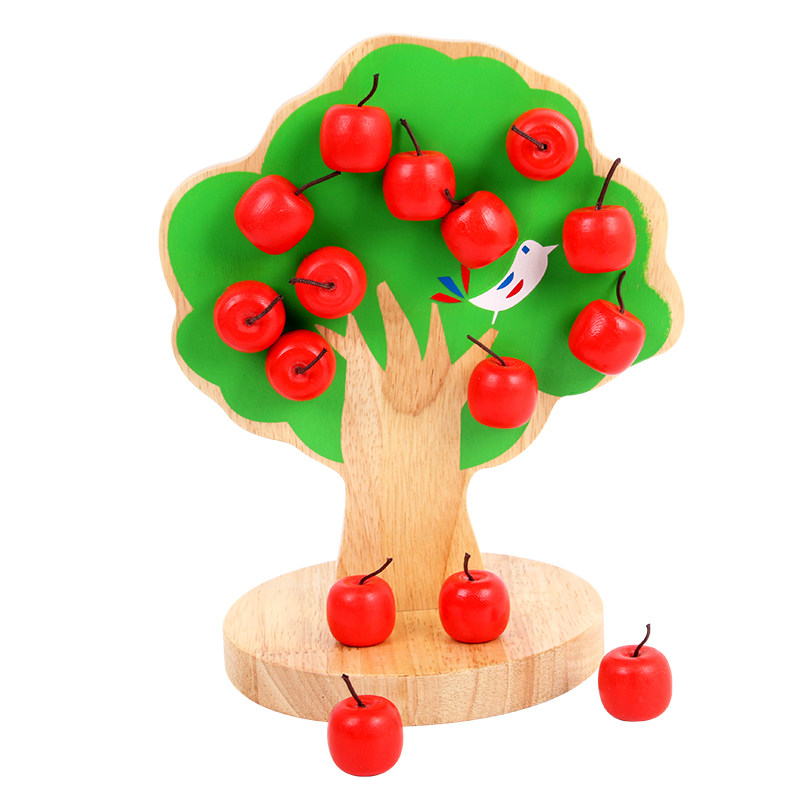 Young dele Montessori Magnetic Apple Tree Toy - Counting & Early Education