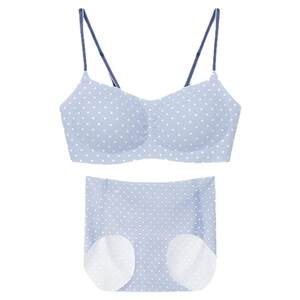 
Ouyang Didi's same style ubras small cool breeze no size polka dot small breast underwear low collar seamless spaghetti strap bra