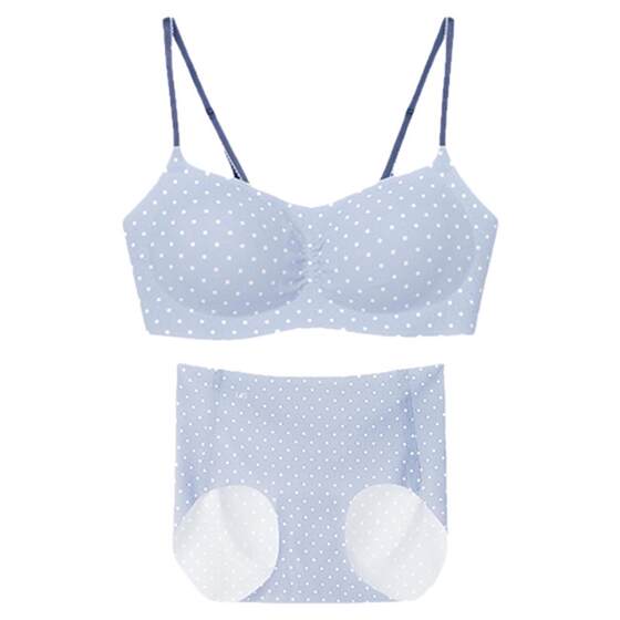 
Ouyang Didi's same style ubras small cool breeze no size polka dot small breast underwear low collar seamless spaghetti strap bra