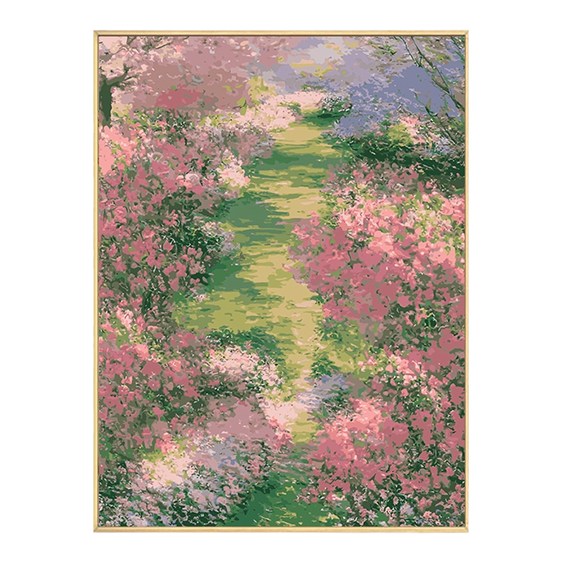 莫奈花园高级感数字油画diy填充涂色手工手绘花卉风景丙烯