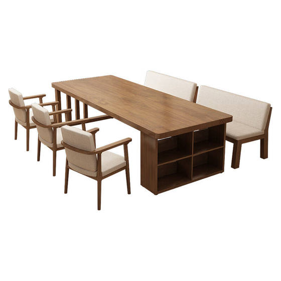 Simple solid wood desk for living room, modern light luxury conference table, office study, writing desk and chair, negotiation workbench