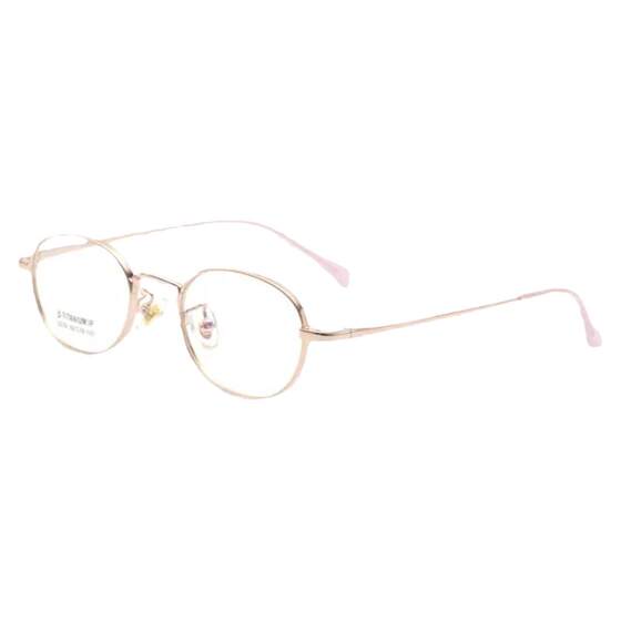 
Pure titanium glasses frame retro literary frame for men and women ultra-light myopia small frame thickened edge wire height number glasses appear thin