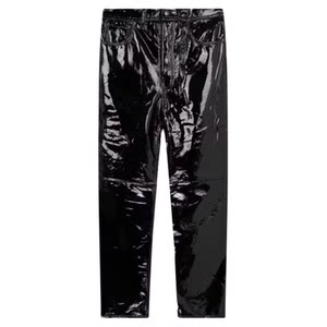 
Acne Studios Autumn and Winter Men's Sheep Leather Button Fly Straight Leather Pants Casual Pants Yintai 301604