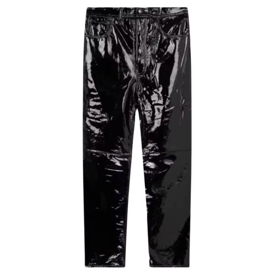 
Acne Studios Autumn and Winter Men's Sheep Leather Button Fly Straight Leather Pants Casual Pants Yintai 301604