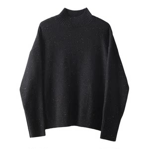 
LUUD colorful dot yarn jacquard wool blend turtleneck bottoming sweater for men in winter lazy soft waxy inner sweater
