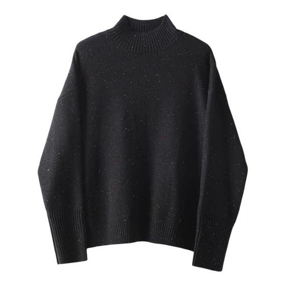 
LUUD colorful dot yarn jacquard wool blend turtleneck bottoming sweater for men in winter lazy soft waxy inner sweater