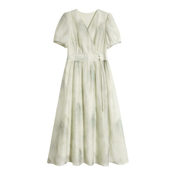 
Simple and versatile dress with large size women's blue