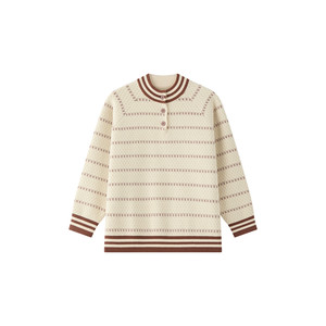 
Shrimp paste hemp boys sweater spring and autumn 2026 new boys tops striped warm children's wear knitted cardigan