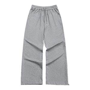 
MRA men's gray air sweatpants elastic waist straight drawstring sports drape wide-leg casual trousers for men spring