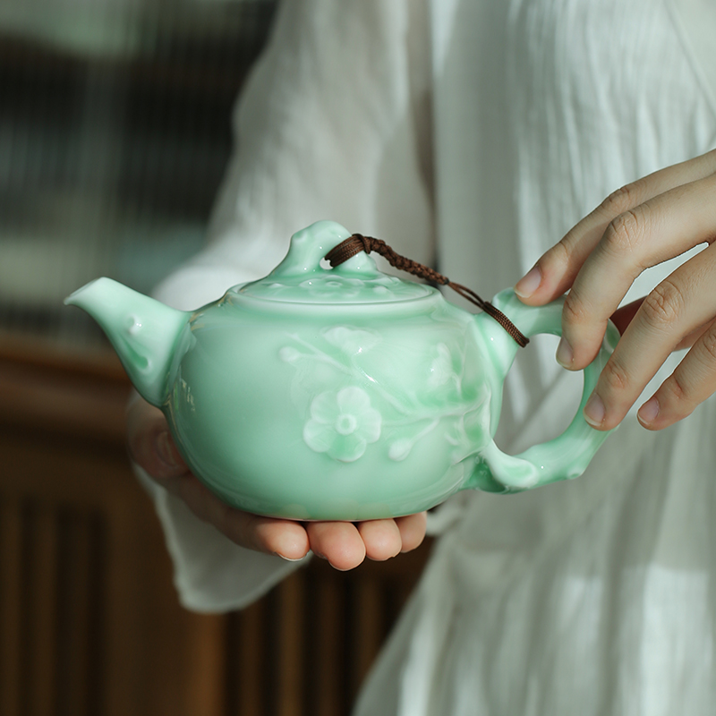 青瓷茶壶单壶陶瓷功夫茶具大号泡茶壶冲茶器影青中式家用茶杯子
